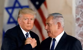 Tổng thống Mỹ Donald Trump và Thủ tướng Israel Benjamin Netanyahu. Ảnh: Reuters