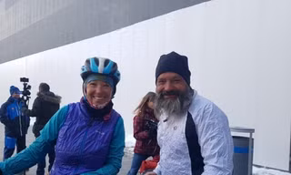 Ông Guido và bà Rita đến Phoenix Snow Park (PyeongChang, Hàn Quốc) hôm qua, 13/2. Ảnh: Yonhap