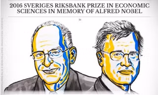 Hai nhà khoa học nhận giải Nobel Kinh tế 2016.