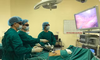Một ca phẫu thuật ung thư đường tiêu hóa do các bác sĩ Khoa Ngoại bụng 1- Bệnh viện K thực hiện.