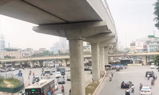 Dự án đường sắt đô thị Hà Nội tuyến số 3 Nhổn - Ga Hà Nội chậm tiến độ Ảnh: Anh Trọng