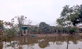 Ngôi nhà của gia đình ông N tại thôn Cồn Nâm 