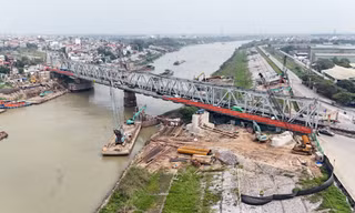 Cầu Đuống mới ra sao sau hơn 8 tháng khởi công xây dựng?