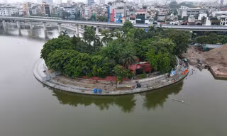 Cận cảnh bán đảo hồ Đống Đa sắp thành công viên, khu vui chơi