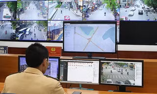Hệ thống camera tại Đội Chỉ huy và điều khiển đèn tín hiệu (Phòng Cảnh sát giao thông, Công an thành phố Hà Nội) 