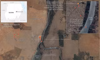 Vị trí các vị trí ở Sudan bị tấn công bằng máy bay không người lái. (Ảnh: CNN)