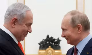 Tổng thống Nga Vladimir Putin trong cuộc gặp Thủ tướng Israel Benjamin Netanyahu tại Mátxcơva tháng 1/2020. (Ảnh: Reuters)