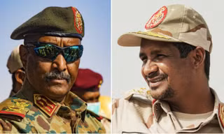 Tướng Abdel Fattah Burhan và đối thủ Mohammed Hamdan Dagalo