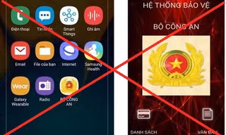 Các đối tượng yêu cầu nạn nhân tải và cài đặt ứng dụng mạo danh phần mềm do Bộ Công an cung cấp có hình ảnh hiển thị là Công an hiệu và mang tên “Bộ Công an”.