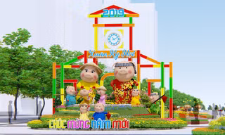 Ngắm phối cảnh nhà Heo đi sắm Tết Kỷ Hợi ở chợ Bến Thành