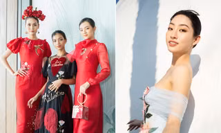 Lương Thuỳ Linh kiêu sa làm vedette, đưa dàn 'trò cưng' mở màn show thời trang bên bờ biển