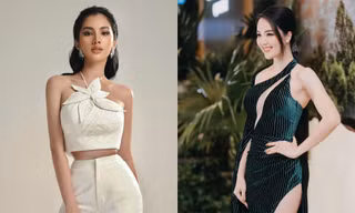 Á hậu Thuỵ Vân mặc váy xẻ vòng 1 nóng bỏng, Cẩm Đan diện crop-top khoe eo 'con kiến' sexy
