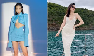 Kỳ Duyên diện váy xẻ chân ngực táo bạo, Á hậu Thanh Tú khoe body nóng bỏng trên biển