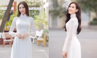 Đọ nhan sắc dịu dàng, trong veo của Thuỳ Tiên và Đỗ Thị Hà khi mặc áo dài trắng