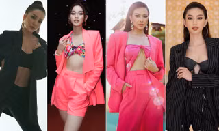 Đỗ Thị Hà, Thuỳ Tiên và dàn hậu khoe dáng nóng bỏng khi mặc áo blazer với nội y