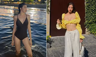 Á hậu Ngọc Thảo khoe dáng sexy với áo tắm, Lương Thuỳ Linh mặc crop-top bé xíu khoe boy nóng bỏng