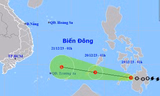 Đêm nay, áp thấp nhiệt đới vào Biển Đông