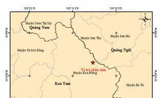 Hai trận động đất liên tiếp ở Kon Tum và Quảng Nam