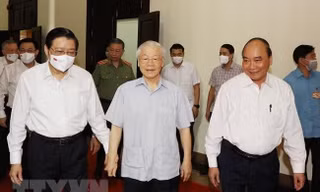 Tổng Bí thư Nguyễn Phú Trọng và Chủ tịch nước Nguyễn Xuân Phúc (ảnh TTXVN)