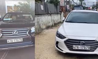 Xe 4 chỗ màu trắng đeo biển số giả đi trên đường Y Wang