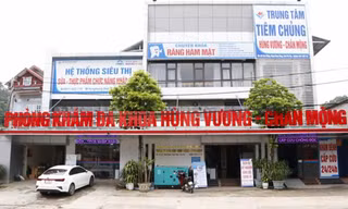 Phòng kham Đa khoa Hùng Vương- Chân Mộng, nơi xảy ra sự việc. 