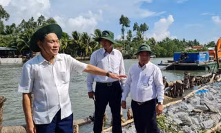 Một đoạn sạt lở tại huyện Thới Lai, TP Cần Thơ