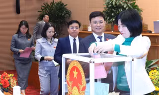 Các đại biểu bỏ phiếu tín nhiệm với các chức danh do HĐND thành phố bầu