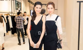 Hoa hậu Thu Thảo thanh lịch với trang phục trắng đen