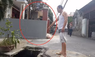 Phần đất được cấp sổ đỏ của 3 hộ gia đình trùng với đường đi của cống thoát nước