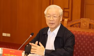 Tổng Bí thư, Chủ tịch nước Nguyễn Phú Trọng chủ trì họp Thường trực Ban Chỉ đạo T.Ư về phòng, chống tham nhũng, ngày 18/3. Ảnh: TTXVN 