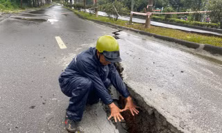 Sau trám vá, đường Hồ Chí Minh qua Đắk Nông lại nứt toác