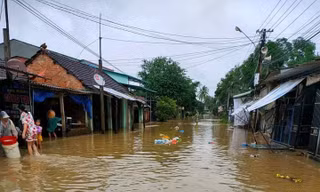 Ngập lụt một số nơi tại huyện Hoài Ân.