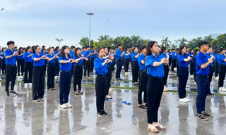 3.000 thanh niên đồng diễn chào mừng Đại hội Hội LHTN Việt Nam tỉnh Bình Định