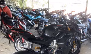 Hàng chục xe mô tô vi phạm bị tạm giữ