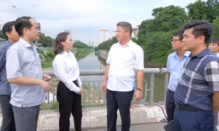 Cơ quan chức năng kiểm tra tiến độ thi công Dự án Trạm bơm tiêu Yên Nghĩa