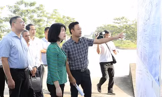 Đoàn giám sát khảo sát thực tế thi công Dự án cải thiện hệ thống tiêu nước khu vực phía Tây Hà Nội