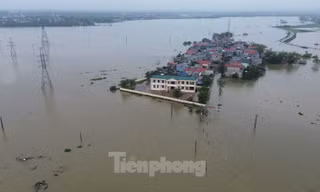 Hà Nội: 5 xã ở huyện Quốc Oai ngập úng, 1 xóm thành 'ốc đảo'