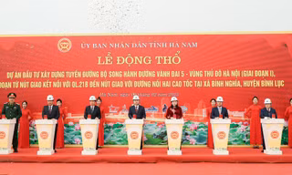 Hà Nam: Khởi công xây dựng tuyến đường bộ song hành vành đai 5- Vùng Thủ đô 