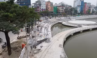 Hà Nội: Hình hài hồ Hoàng Cầu sau 9 tháng thi công cải tạo 