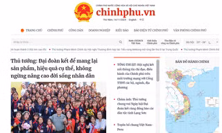 Cổng Thông tin Điện tử Chính phủ nằm trong top 10 website tiếng Việt có nhiều người truy cập