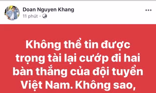 Bức xúc khi trọng tài Al-Kaf không công nhận bàn thắng của tuyển Việt Nam