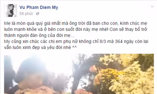 Diễm My 9x tự quay một clip đi chọn hoa, quà cho mẹ.
