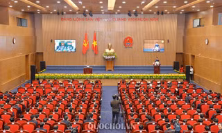 Chủ tịch Quốc hội Nguyễn Thị Kim Ngân phát biểu tại Hội nghị nghị triển khai công tác năm 2019 của ngành Kiểm sát nhân dân. Ảnh QH