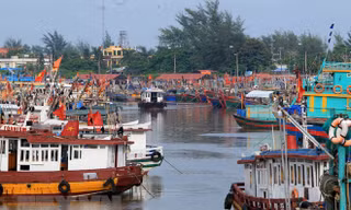 àu, thuyền neo đậu tránh bão an toàn tại khu cảng cá Ngọc Hải, Đồ Sơn. Ảnh: TTXVN