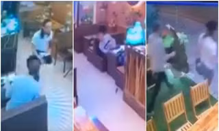 Hai thanh niên ngoại quốc bỏ trốn sau khi ăn uống no nê.