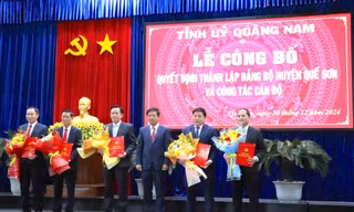 Quảng Nam công bố thành lập Đảng bộ huyện Quế Sơn và công tác cán bộ 