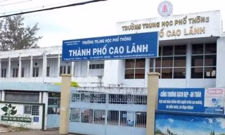 Trường THPT TP Cao Lãnh, Đồng Tháp. Ảnh: Báo Đồng Tháp