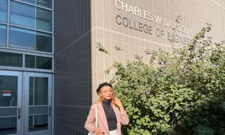 Du học sinh Lê Hải Thuỳ Dương, đang học San Jose State University, College of Engineering (Mỹ) 