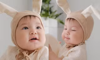 Công chúa nhỏ nhà Salim "đốn tim" netizen với bộ ảnh tai thỏ, chuẩn bản sao của bố