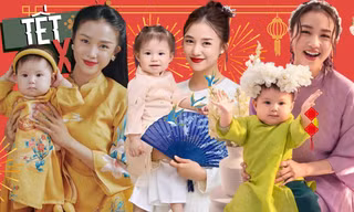 Cận Tết Nguyên đán, loạt ảnh áo dài của Salim và bé Pamela Hải Đường lại gây sốt